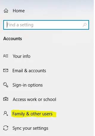 Windows Family & other users
